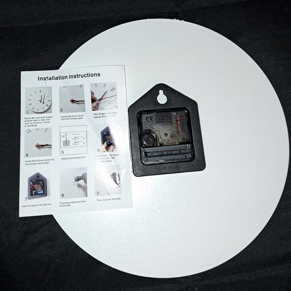 11.5 inch Large Wall Clock, Metal Retro Roman Numeral Clock, Black - Picture 5 of 6